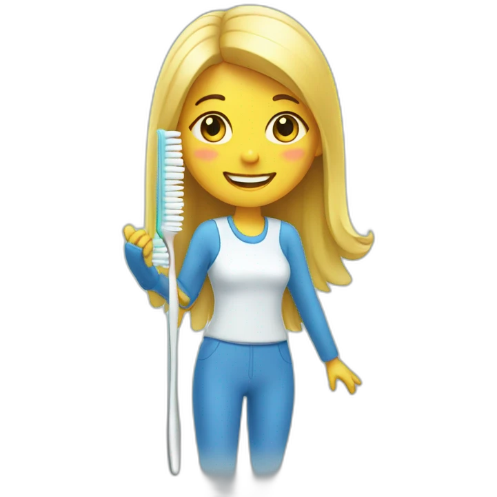Toothbrush Girl emoji