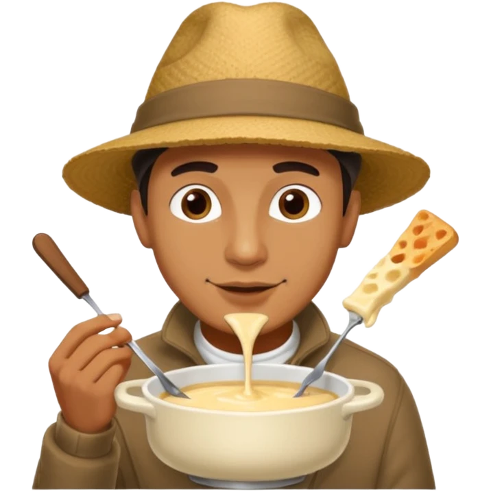 man eating fondue emoji