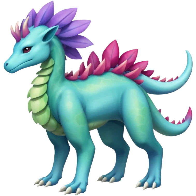 Meganium-Amaura-Suicune-Fakémon-fusion-creature (full body) emoji