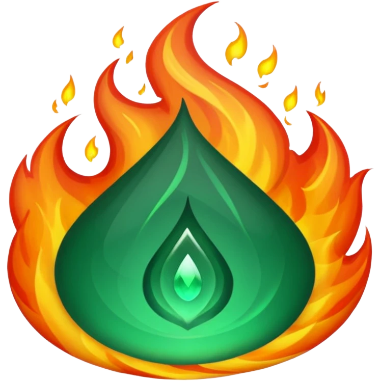 Enchanted emerald big fire rising  emoji