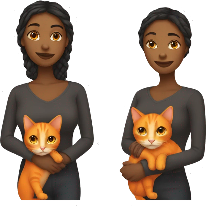 woman with orange cat emoji