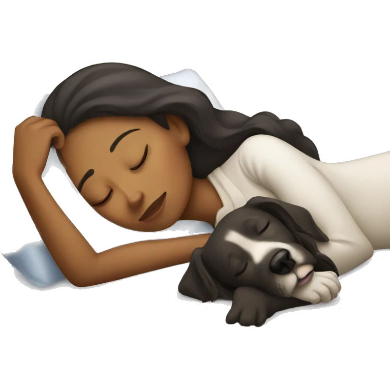 woman asleep with dog emoji