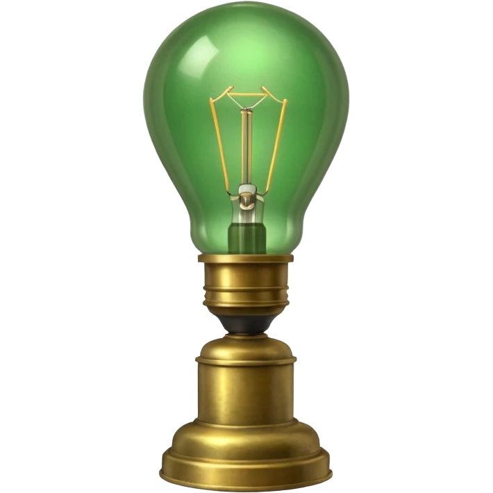 Vintage academia lamp with a green bulb shield emoji