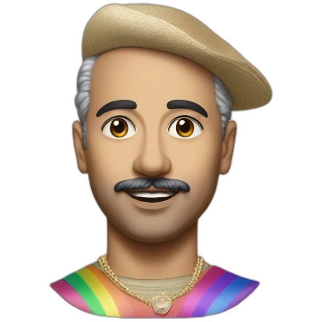 Hyperrealist francisco franco lgtbi rainbow full body singer emoji