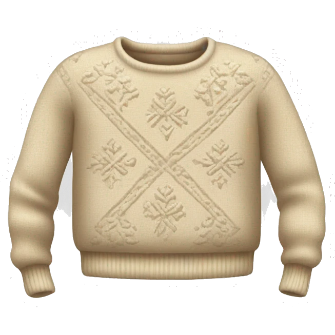 Beige sweater with ornament  emoji