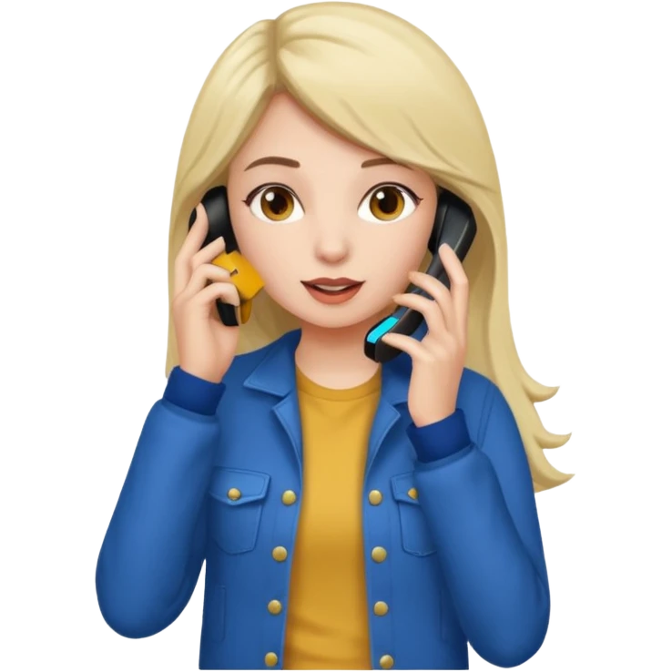 girl talking on phone bedroom background, close up pose emoji
