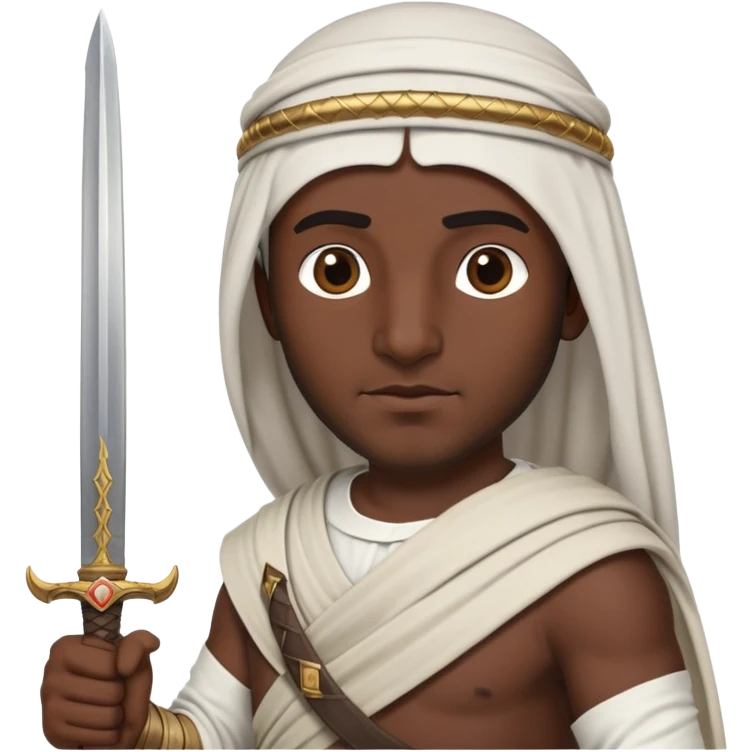 ancient Arab man with a sword on his shoulder emoji