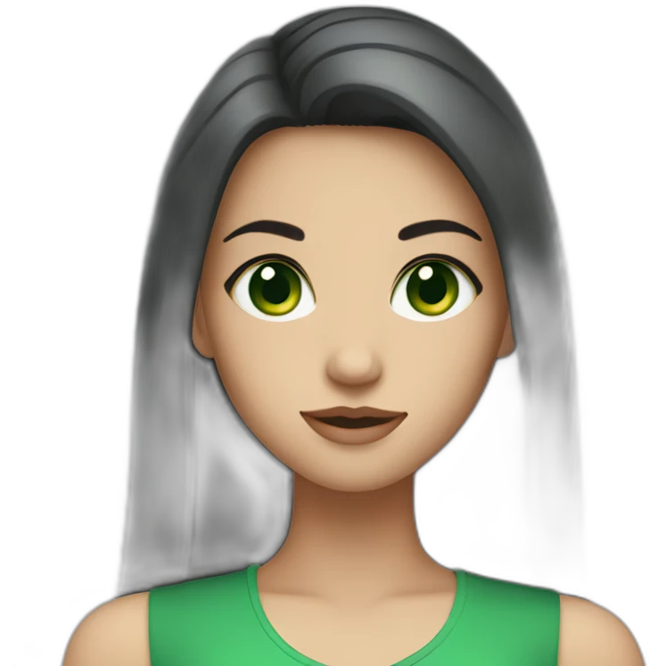 girl with green eyes and dark hair emoji