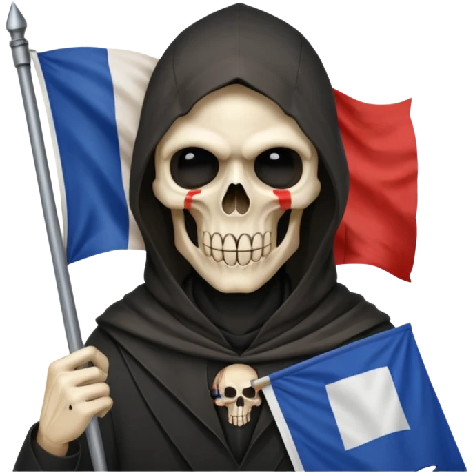 Faucheuse tenant un drapeau français  emoji
