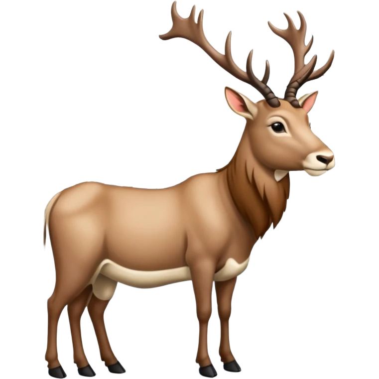 Eland trekt slede in dennenbos  emoji