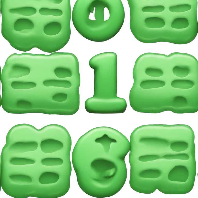 Green button with the number 1 on it emoji