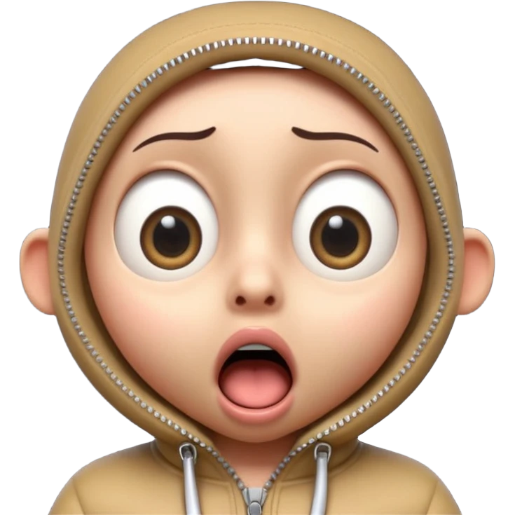 3D cartoon character, shocked expression, mouth closed with zipper, big eyes, dramatic lighting, dark gradient background, viral youtube thumbnail, ultra detailed, 4k, high quality, sharp focus, 16:9

b emoji