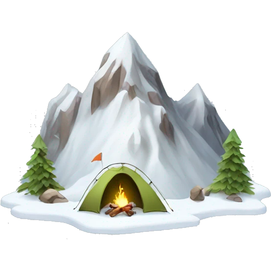 camping in snow mountain emoji
