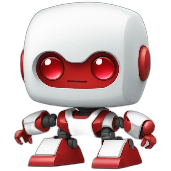 cute little white red robot emoji