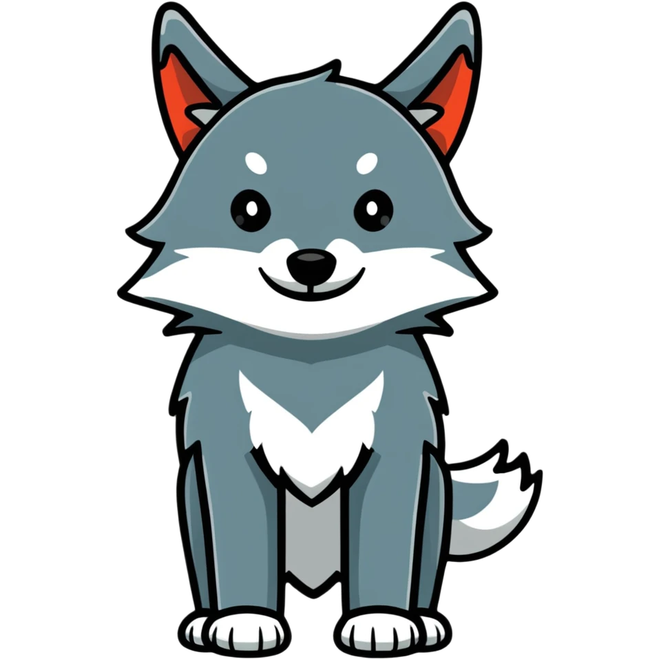 wolf with a square body emoji