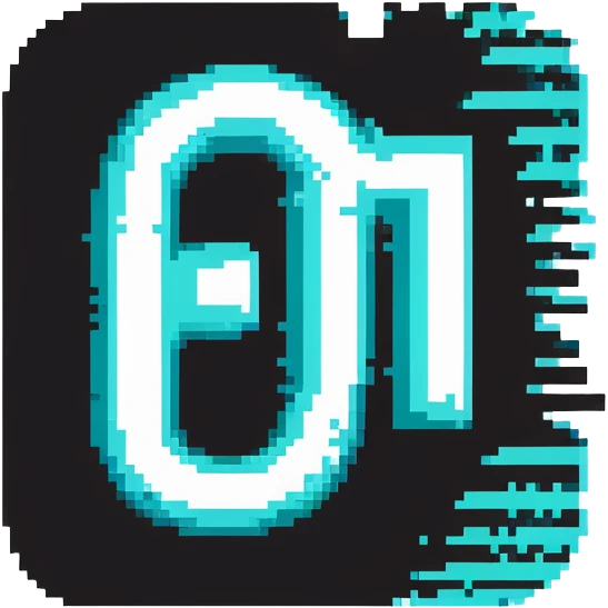 TikTok logo with black and turquoise glitch effect emoji