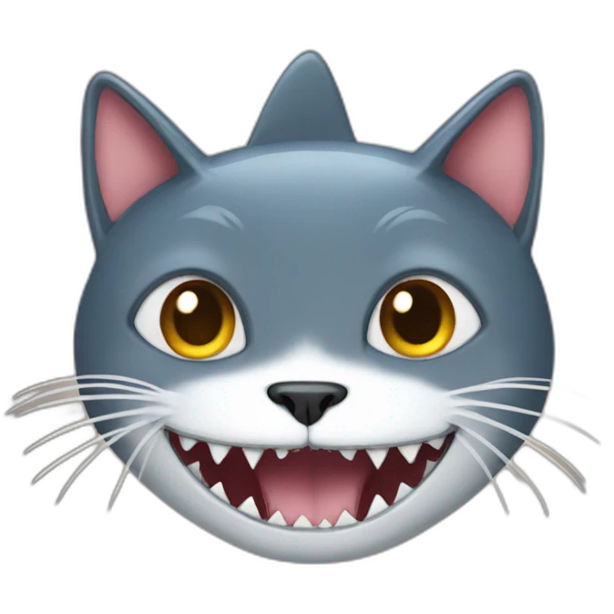 cat mixed with a shark emoji