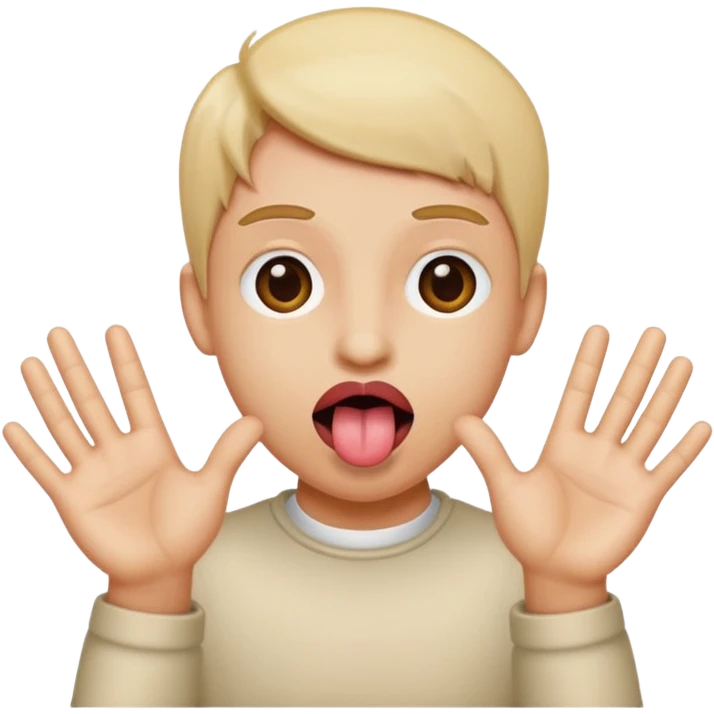 sticking tongue out with hands to the side emoji