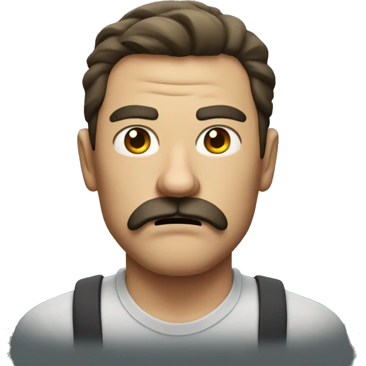 man with square mustache angry emoji