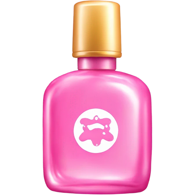 make a cute pink perfume with pink chaeta prints on it emoji
