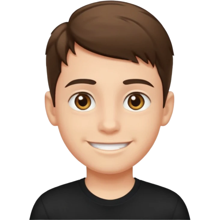 smiling boy in black shirt hazel eyes emoji