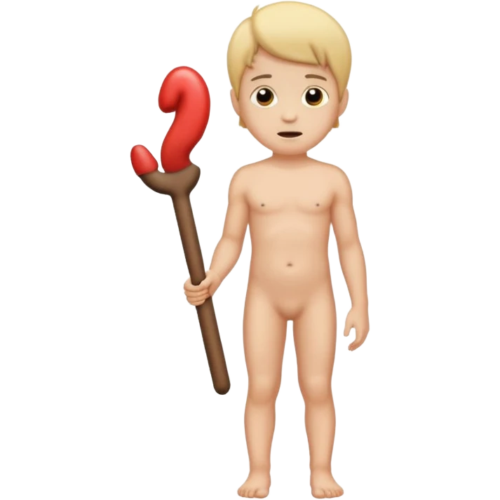 naked kid standing with his big penis emoji