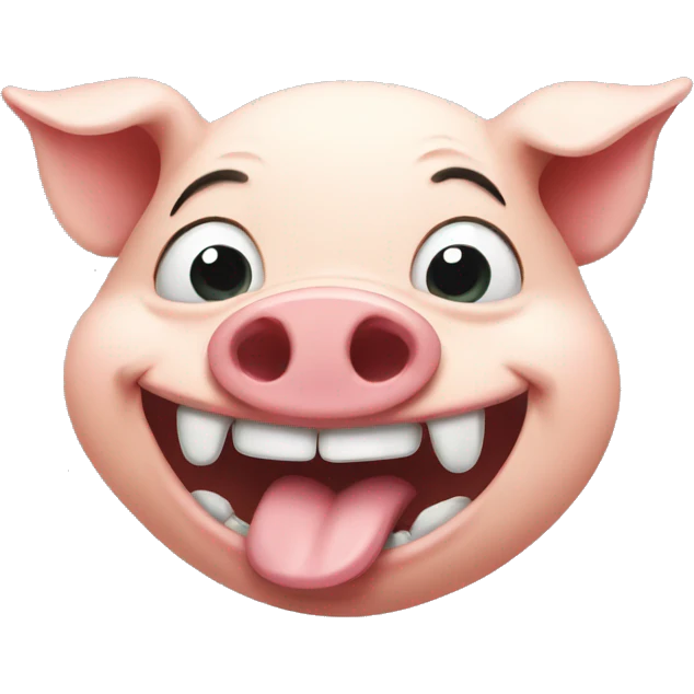 hysterical laughing pig emoji