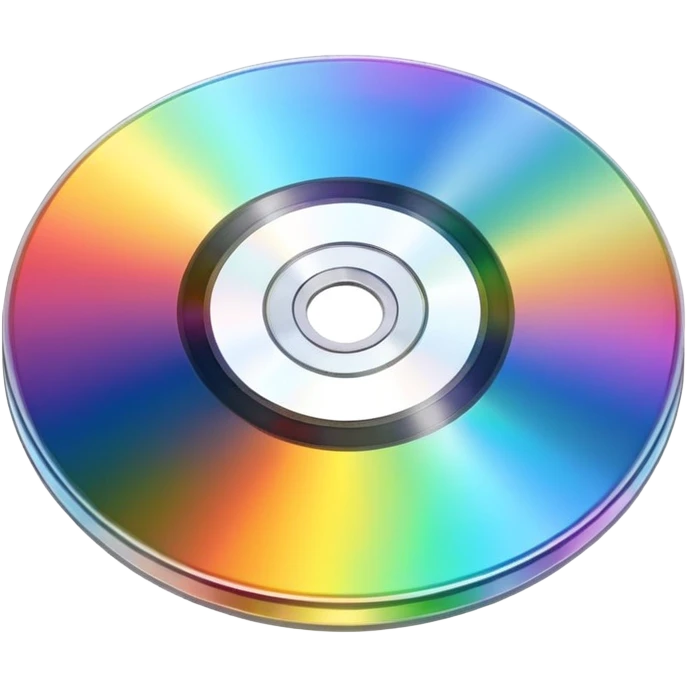 compact disc with rainbow reflection angled emoji