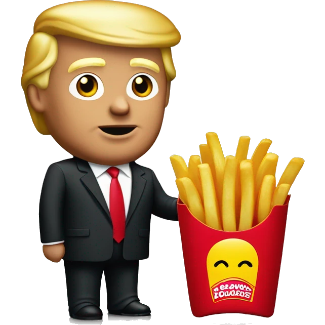 Trump holding McDonald’s French fries emoji