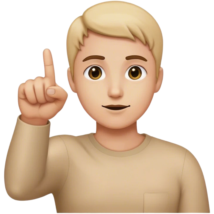 finger pointing up captioned: That emoji