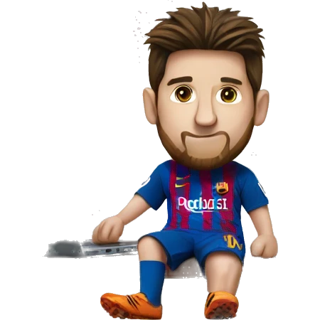messi sitting with laptop emoji