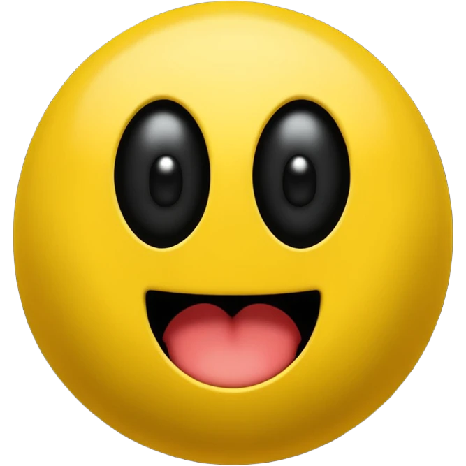 Pac-Man which just has two black dots as the eyes and a wide open mouth which is just pitch black emoji