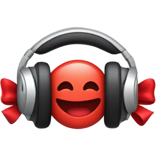 headphones with red bows emoji