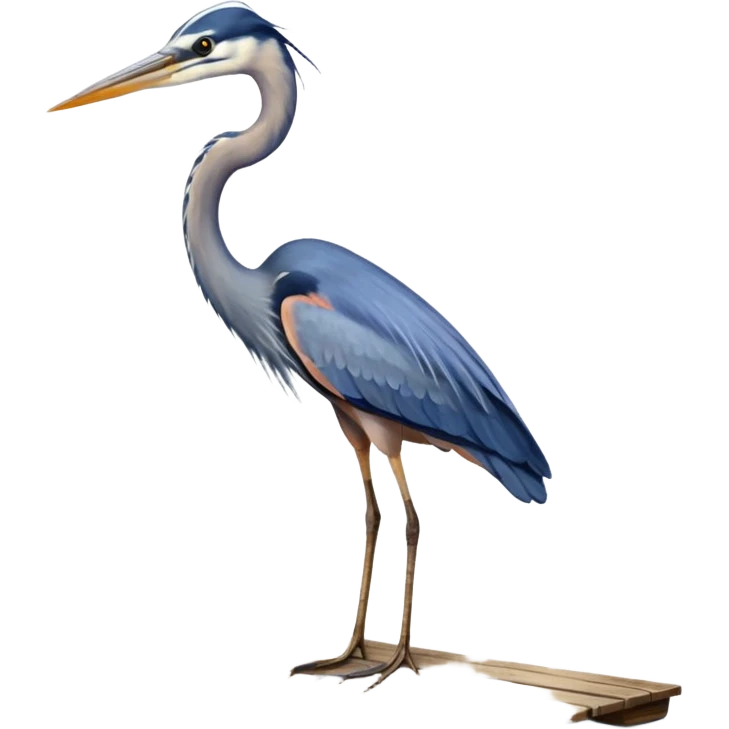 Blue heron walking on dock emoji