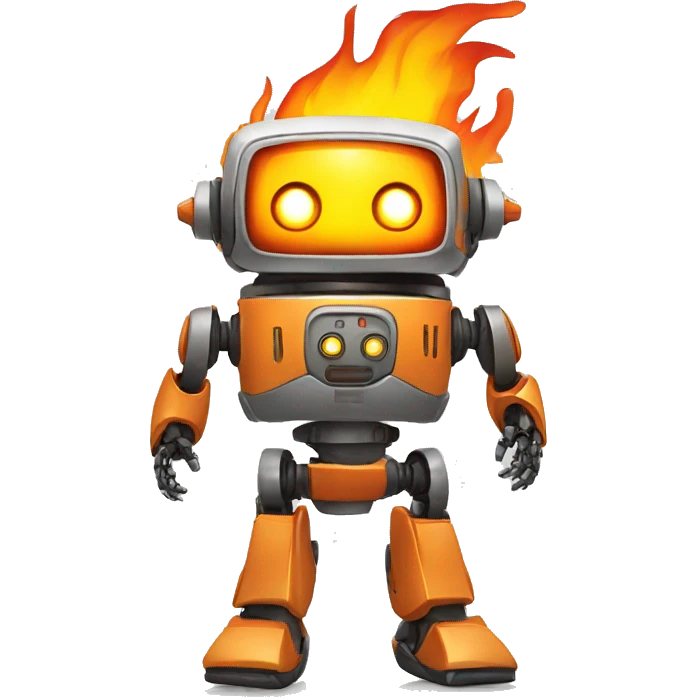 robot in flame emoji
