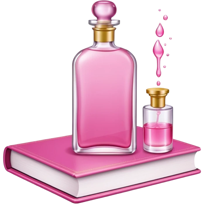 pink bookbook and fragance emoji