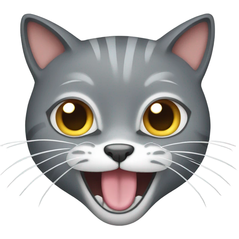 Gray cat meowing emoji