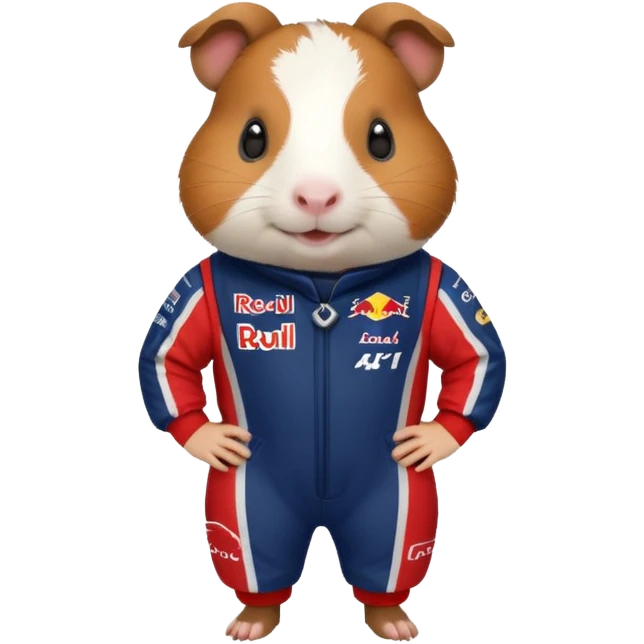 guinea pig wearing a Red Bull Formula 1 racing suit emoji