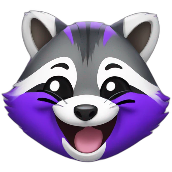 violet raccoon is laughing emoji
