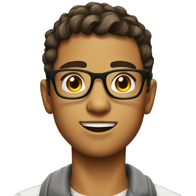 teenage boy with glasses handsome emoji