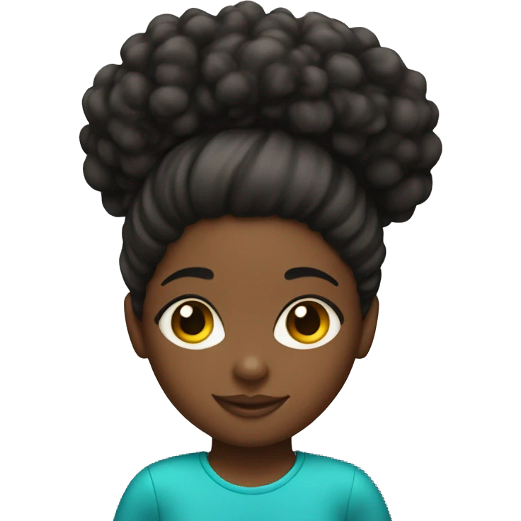 Black girl with Afro puffs emoji