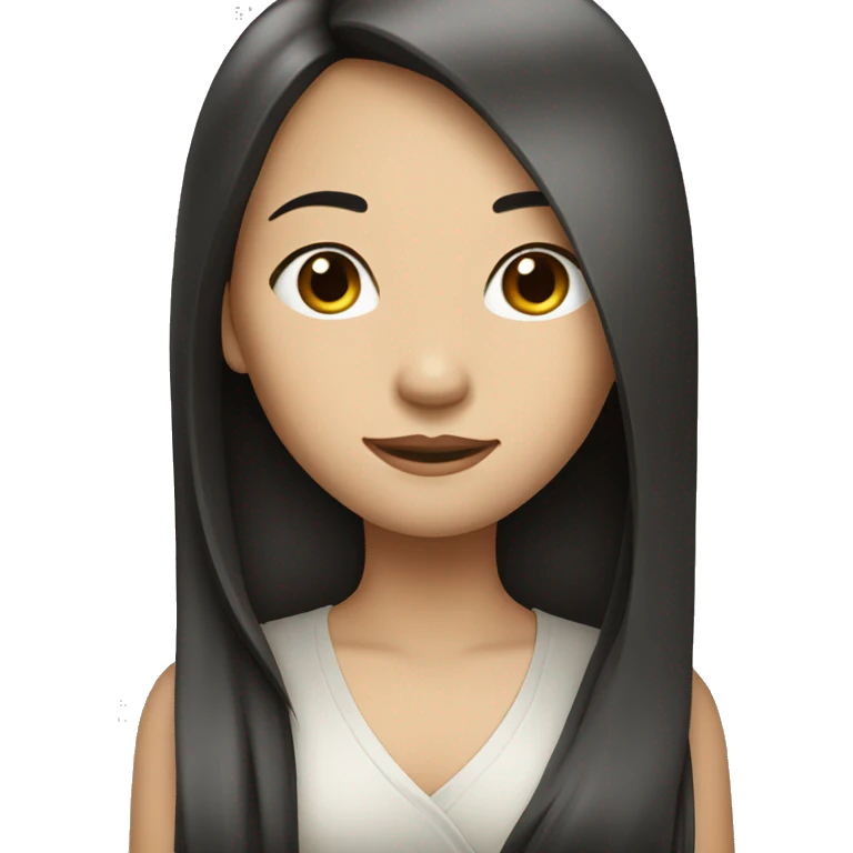asian girl with very long straight hair  emoji
