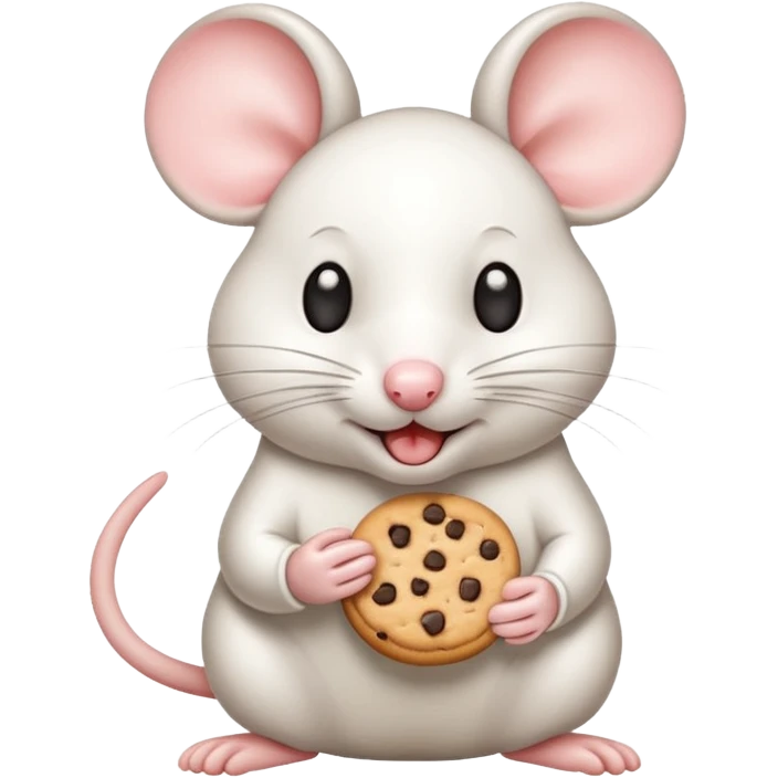 white mouse eating cookie emoji