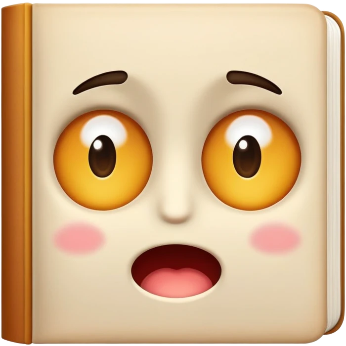 shy book with embarrassed face emoji