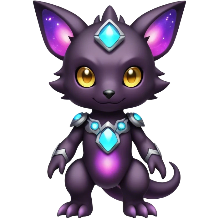 Cute cool colorful dark nebula fantasy-Digimon-animal-hybrid full body emoji