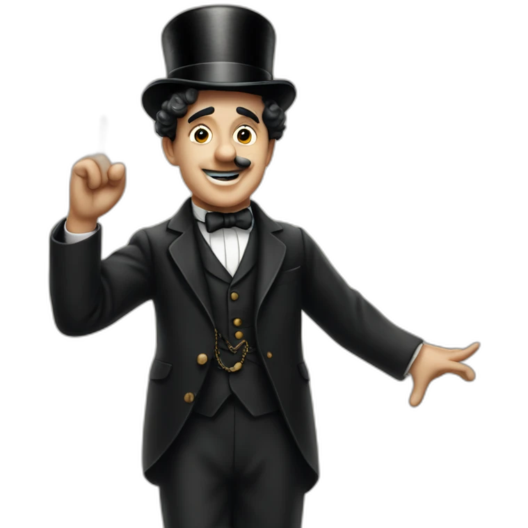 Charlie Chaplin Raising his arm emoji
