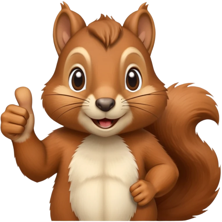 Realistic Squirrel thumbs up  emoji