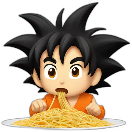 Goku eating spaghetti  emoji