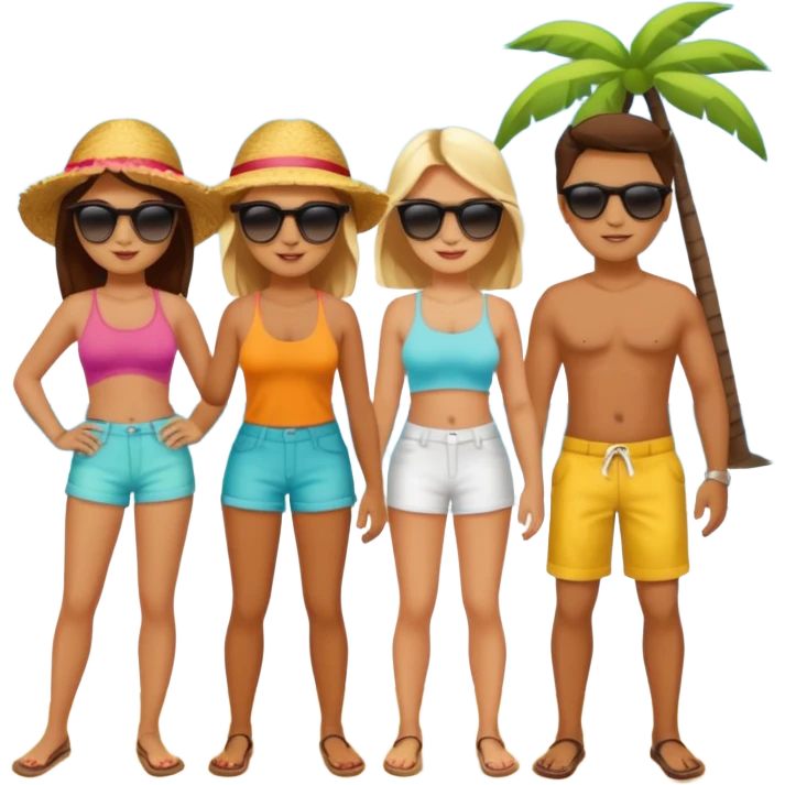 beach vibes with stylish friends emoji