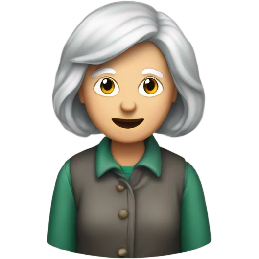70-year-old mom, with Brad shoulders, with a gray bob sneaking to turn off your Christmas tree lights emoji